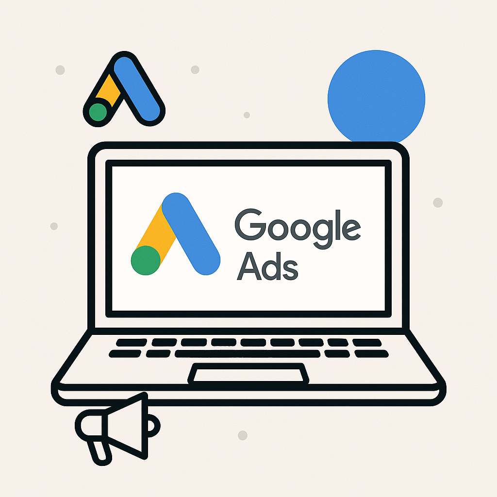 Ordinateur qui affiche Google ads