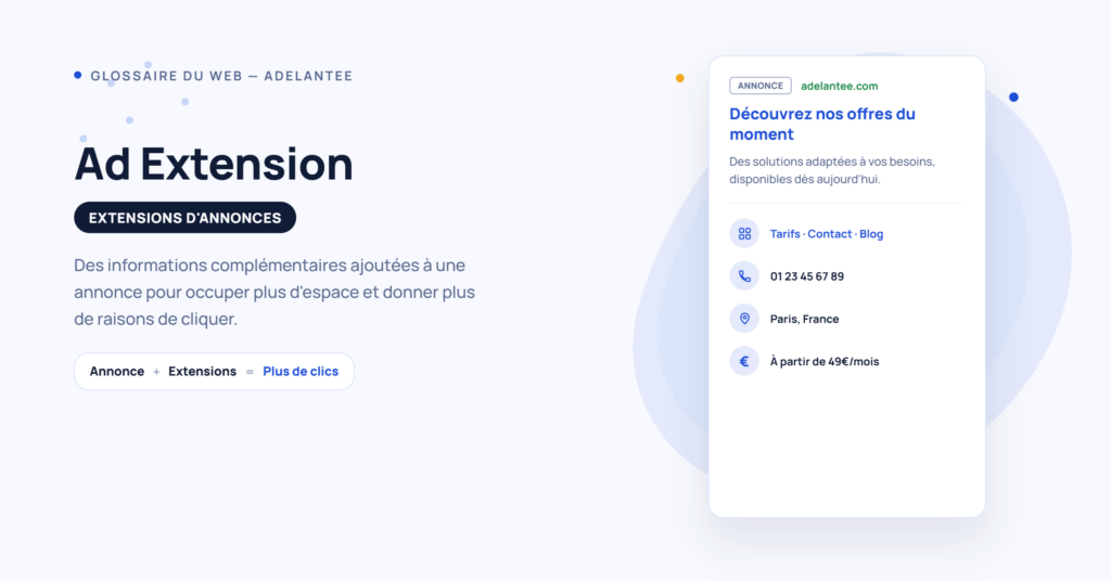Ad extension : définition des extensions d'annonces Google Ads