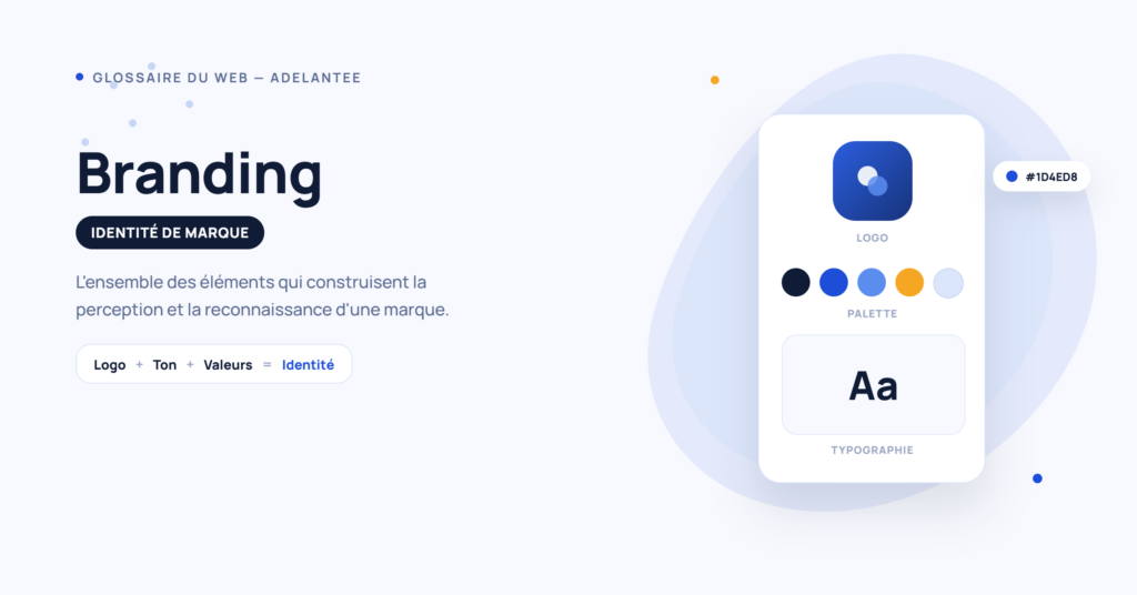Branding : définition de l'identité de marque (logo, palette, typographie)