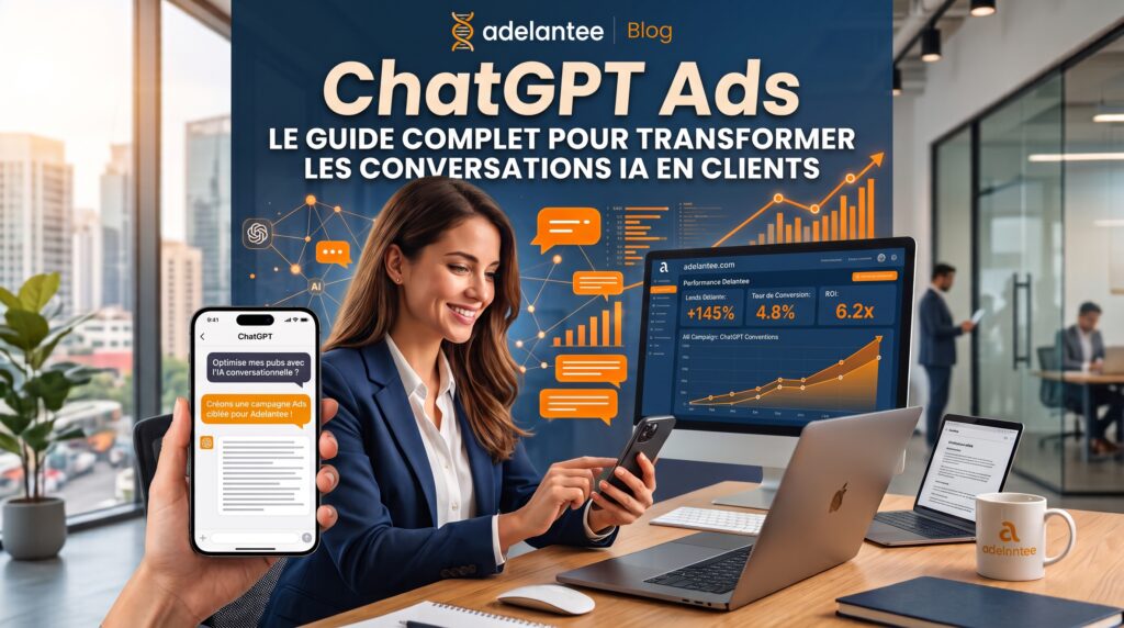 Image montrant le pilote de ChatGPT Ads chez Adelantee